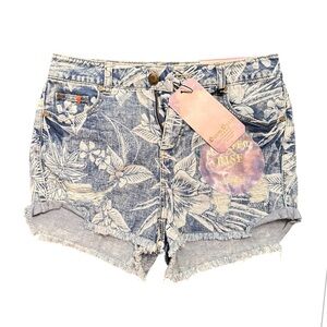 Boom Boom Floral Denim High-Rise Women Shorts